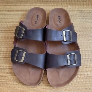 Oncai Men's Brown Slide Sandals, Size 45 (11)